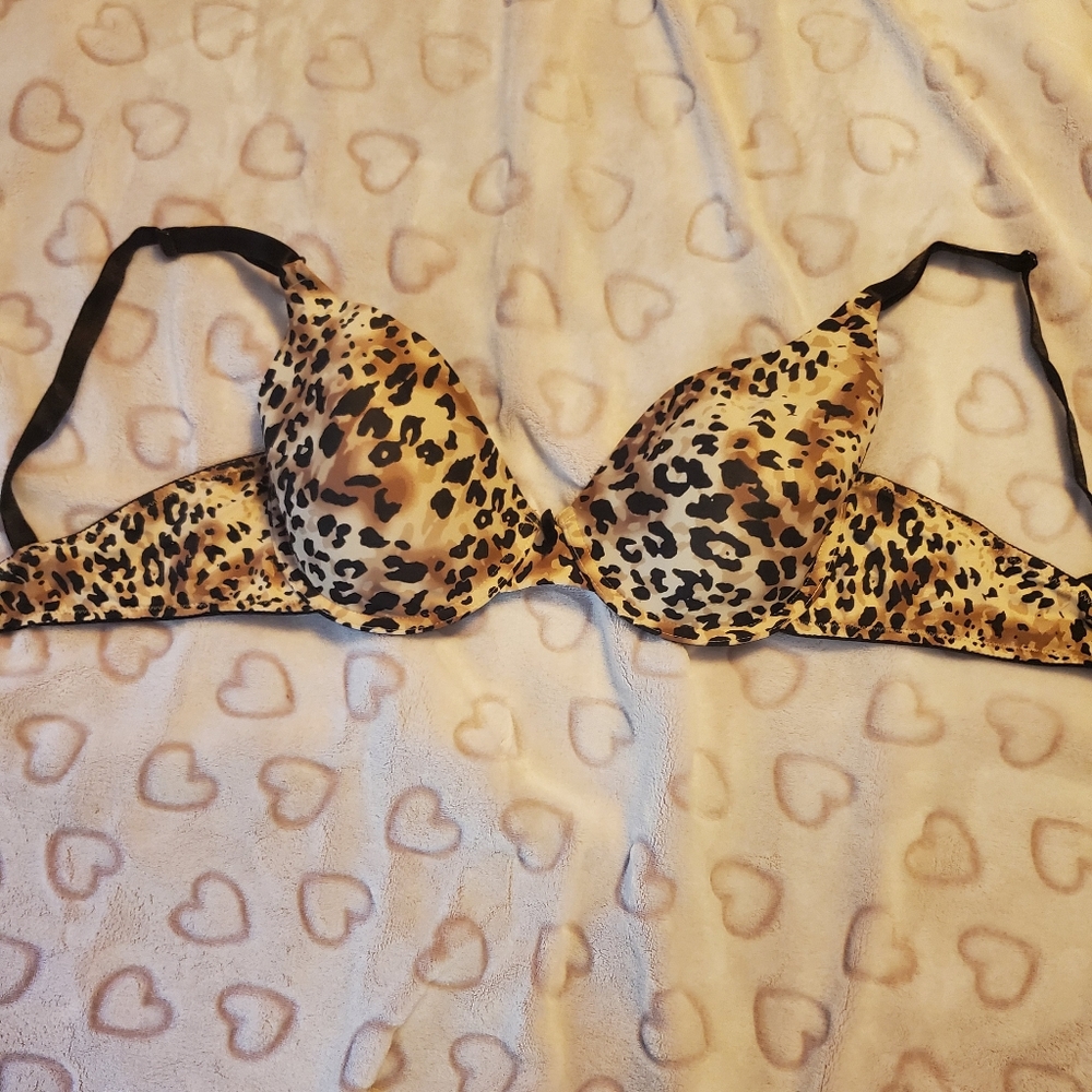 Leopard print bra.
